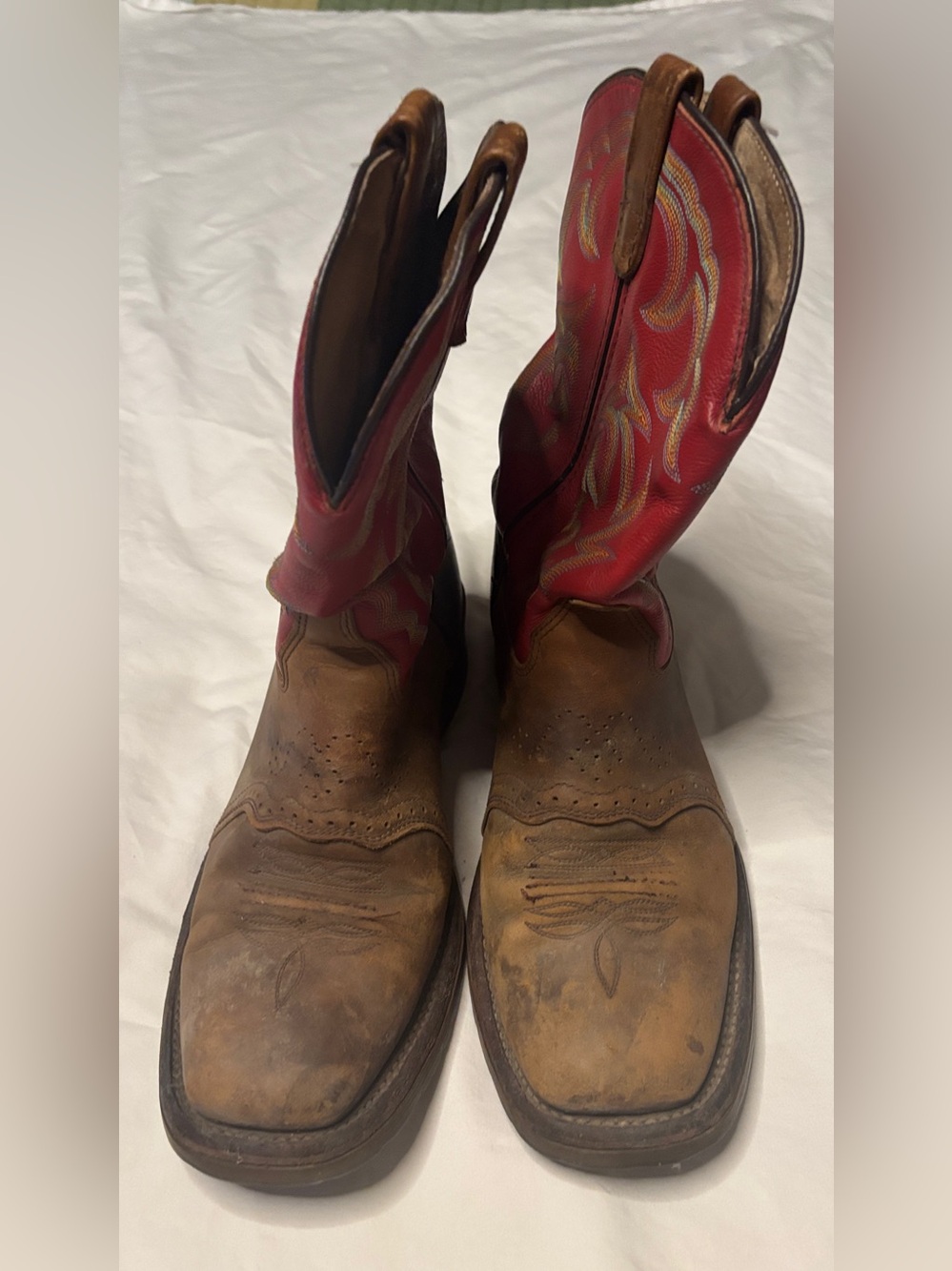 Double H Roper Men’s Size 11 D Cowboy Boots Brown Red Leather Made in USA Wester